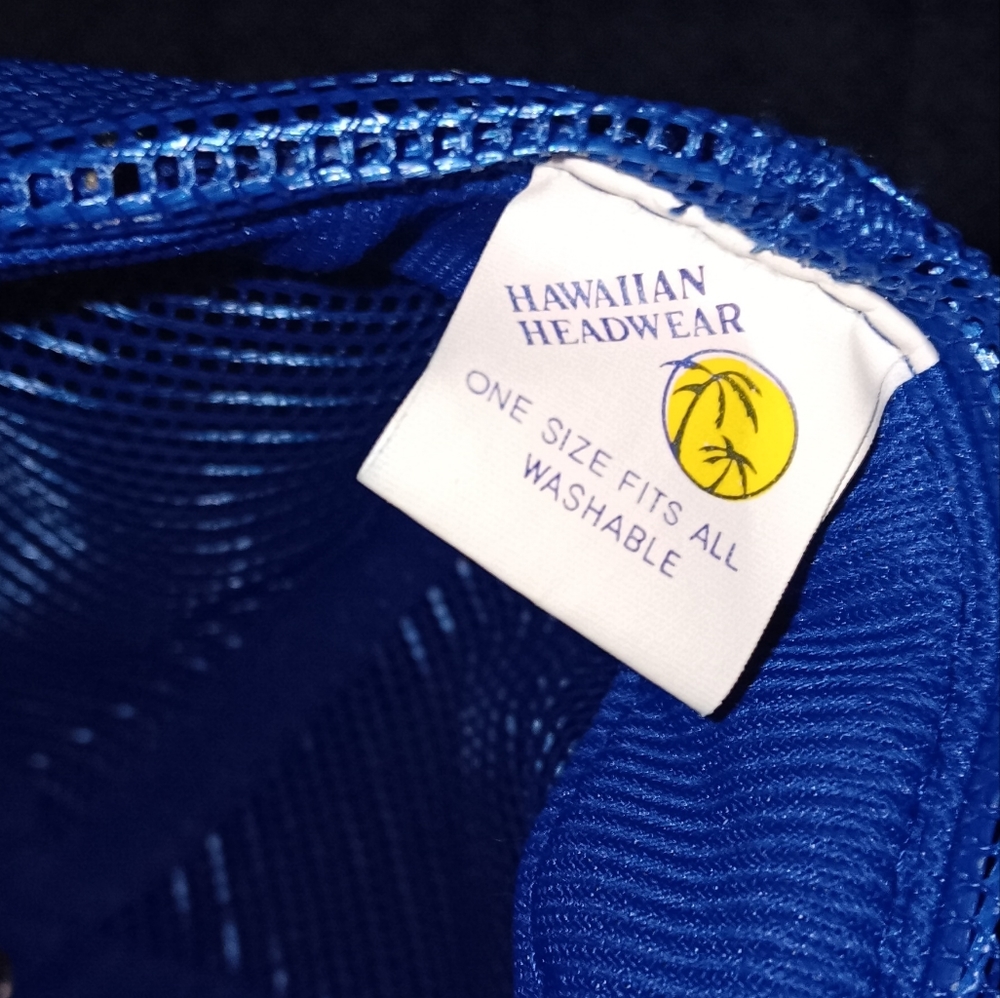 New 80s Hawaiian Vintage Blue Trucker Hat Cap Hawaii Streetwear Snapback - Picture 3 of 3